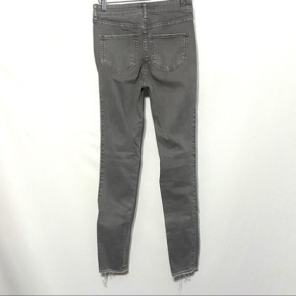 Hollister gray skinny jeans raw hem w25 l31 - Picture 4 of 5